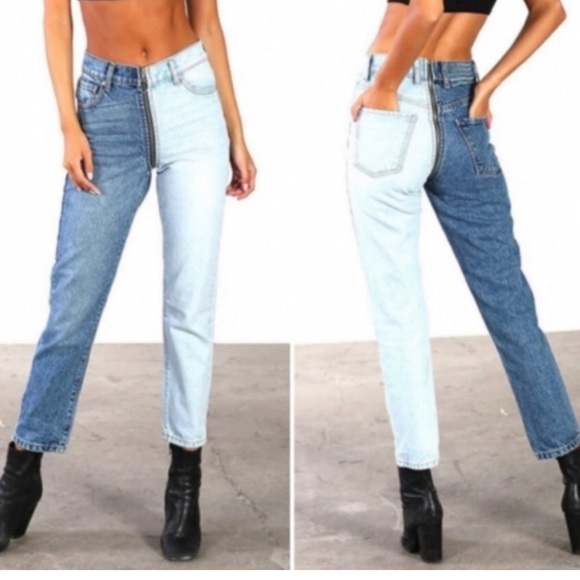 REVICE Denim - Revice Ying Yang Two Tone Front To Back Zipper Denim Revolve Jeans Size 29